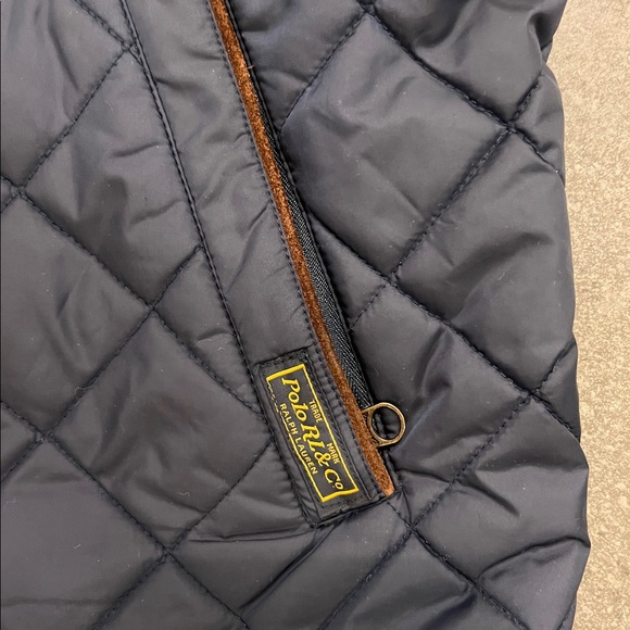Polo Ralph Lauren Quilted Vest in Dark Blue and Brown. Sz L - Picture 4 of 10